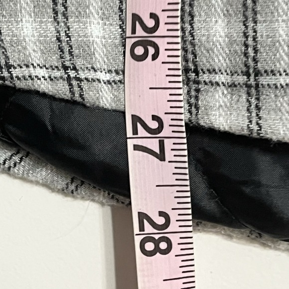 Pacsun Shacket Women's S/XS Gray & White Flannel Button Down Plaid Flap Pockets - Picture 6 of 8